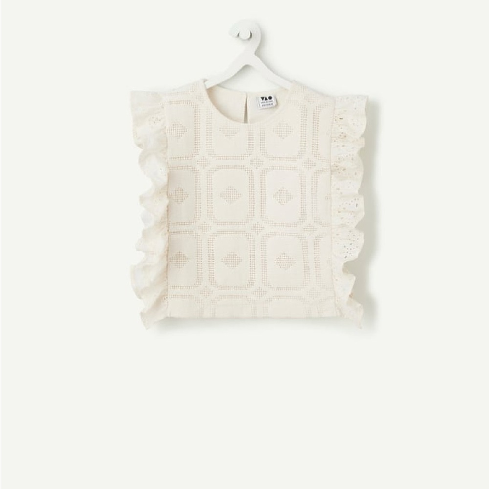 TAO girls white embroidery blouse - 7T - new with tag